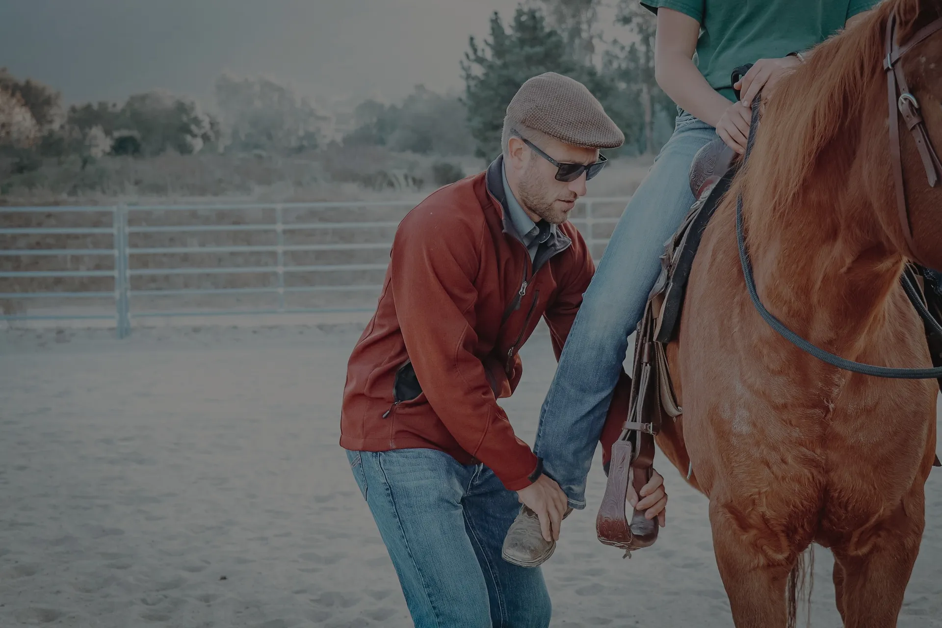 Scott Purdum coaching a rider during a masterclass